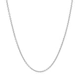 14k White Gold Round Cable Link Chain 1.3mm thumbnail 2