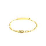 14k Yellow Gold Figaro Link Children's ID Bracelet thumbnail 3