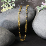 14K Yellow Gold Wide Paperclip Chain (3.3mm) thumbnail 4