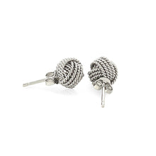 Load image into Gallery viewer, Sterling Silver Textured Love Knot Stud Style Earrings