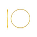 14K yellow gold endless hoop style earrings with seamless hinged closure