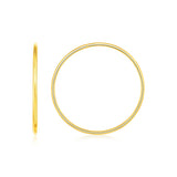 14K yellow gold endless hoop style earrings with seamless hinged closure thumbnail 1