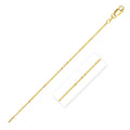 14K yellow gold diamond-cut bead chain 1.0mm with faceted beaded links