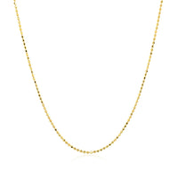 14k Yellow Gold Diamond Cut Bead Chain 1.0mm