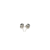 14k White Gold Stud Earrings with Black 4mm Cubic Zirconia thumbnail 3