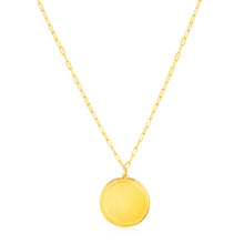 Load image into Gallery viewer, 14K Yellow Gold Round Tag Necklace