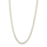 Modern Lite Edge Chain with White Pave in 14k Two Tone Gold (8.0mm) thumbnail 2