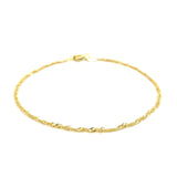 10k Yellow Gold Singapore Bracelet 1.5mm thumbnail 2