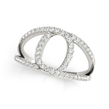 Load image into Gallery viewer, 14k White Gold Diamond Loop Style Dual Band Ring (1/2 cttw)