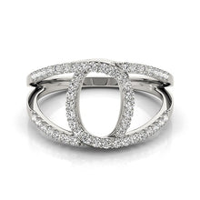 Load image into Gallery viewer, 14k White Gold Diamond Loop Style Dual Band Ring (1/2 cttw)