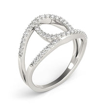 Load image into Gallery viewer, 14k White Gold Diamond Loop Style Dual Band Ring (1/2 cttw)