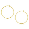 10K yellow gold polished hoop earrings, 45 mm diameter