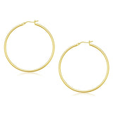 10k Yellow Gold Polished Hoop Earrings (45 mm) thumbnail 1