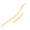 14K yellow gold three strand herringbone chain bracelet, 7 inch length