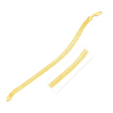 14k Yellow Gold 7 inch Three Strand Herringbone Chain Bracelet thumbnail 1
