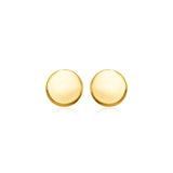 14k Yellow Gold Polished Round Post Earrings thumbnail 1