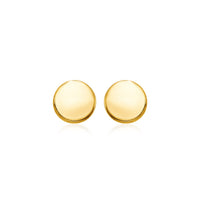 14k Yellow Gold Polished Round Post Earrings