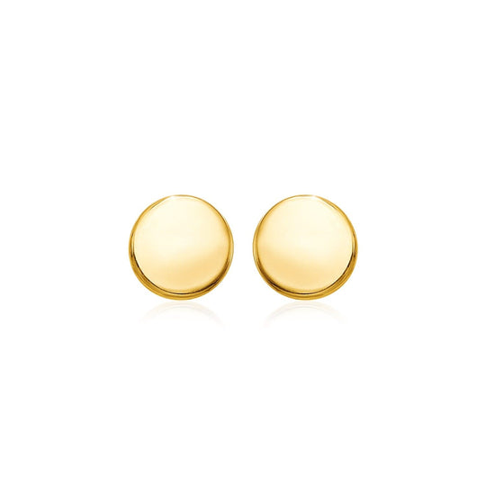 14k Yellow Gold Polished Round Post Earrings