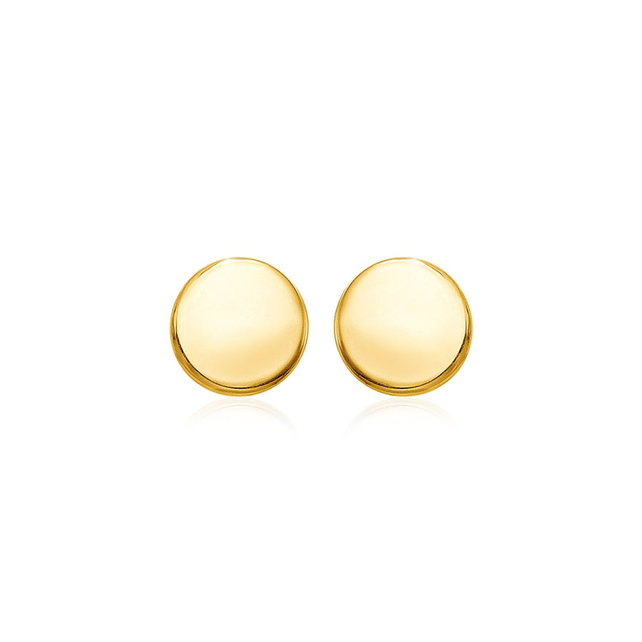 14k Yellow Gold Polished Round Post Earrings
