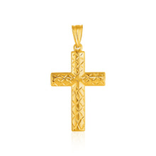 Load image into Gallery viewer, 14k Yellow Gold Reversible Textured Cross Pendant