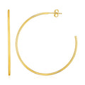 14K yellow gold polished hoop ring band with a smooth continuous finish