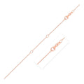 14K rose gold double extendable cable chain in a fine 0.6mm gauge