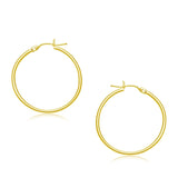 10k Yellow Gold Polished Hoop Earrings (30 mm) thumbnail 1