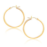 10k Yellow Gold Polished Hoop Earrings (25 mm) thumbnail 2
