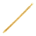 14K yellow gold textured cable chain bracelet with secure clasp