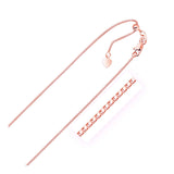 14k Rose Gold Adjustable Box Chain 0.85mm thumbnail 1