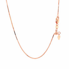 Load image into Gallery viewer, 14k Rose Gold Adjustable Box Chain 0.85mm