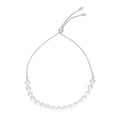 14K white gold friendship bracelet with pear pearl stones