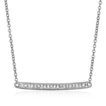 Load image into Gallery viewer, 14k White Gold Necklace with Gold and Diamond Bar (1/10 cttw)