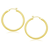10k Yellow Gold Polished Hoop Earrings (40 mm) thumbnail 1