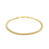 Two-Toned Fine Wheat Chain Bracelet in 10k Yellow and White Gold thumbnail 2