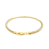 Two-Toned Fine Wheat Chain Bracelet in 10k Yellow and White Gold thumbnail 3