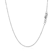 14k White Gold Diamond Cut Bead Chain 1.0mm