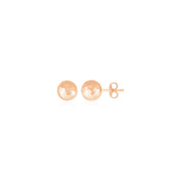 14k Rose Gold Ball Earrings with Faceted Texture
