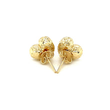 Load image into Gallery viewer, 14k Yellow Gold Puffed Heart Earrings with Diamond Cuts