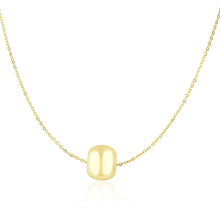 Load image into Gallery viewer, 14k Yellow Gold Necklace with Shiny Barrel Bead Charm