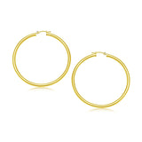 10k Yellow Gold Polished Hoop Earrings (30 mm) thumbnail 1