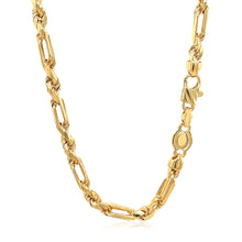 Load image into Gallery viewer, 14k Yellow Gold Figaro Chain Necklace