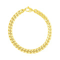 14K yellow gold Cuban link bracelet with box clasp and polished links