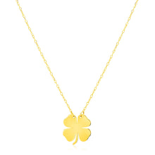 Load image into Gallery viewer, 14K Yellow Gold Four Leaf Clover Necklace