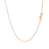 14k Rose Gold Diamond Cut Cable Link Chain 1.1mm thumbnail 3