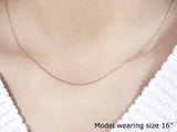 14k Rose Gold Diamond Cut Cable Link Chain 1.1mm thumbnail 4