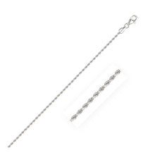 Load image into Gallery viewer, 2.0mm 14k White Gold Diamond Cut Rope Anklet