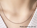 14k White Gold Round Cable Link Chain 1.9mm thumbnail 3