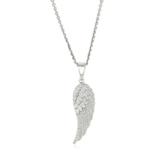 Load image into Gallery viewer, Sterling Silver with Large Textured Angel Wing Pendant