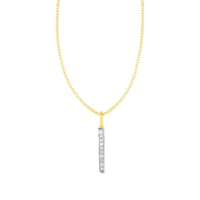 Load image into Gallery viewer, 14k Yellow Gold Bar Pendant with Diamonds